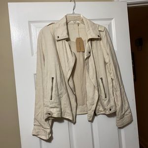 Linen Moto Jacket